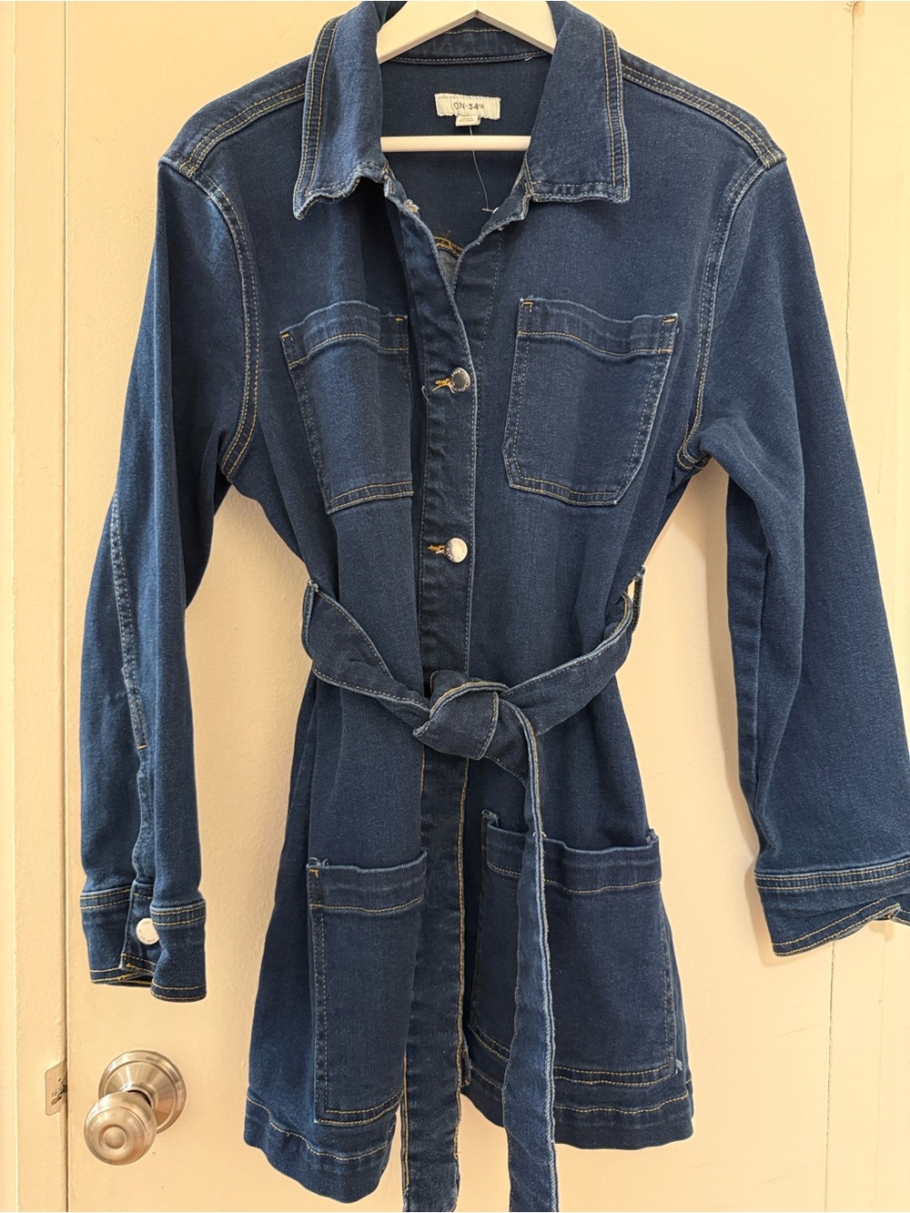 On 34th (Macy's) Denim Belted Jacket w/Removable Belt-NWOT